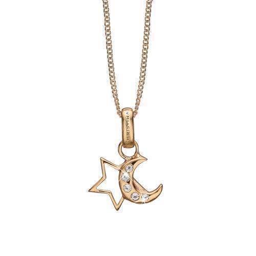 Image of Christina Collect forgyldt sterling sølv Star & Moon Stjerne og måne besat med 6 hvide topaz, model 680-G09